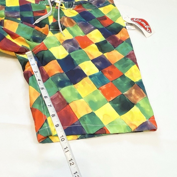 Mambo Australia Men Size M Swim Trunks Multi-Color Tiles Side Pocket NWT $48 - Picture 4 of 16
